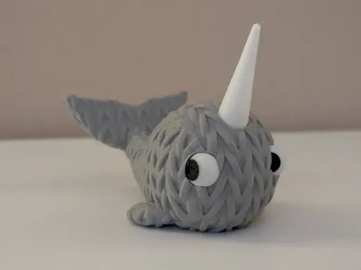 Chunky Knit Narwhal with Googly Eyes