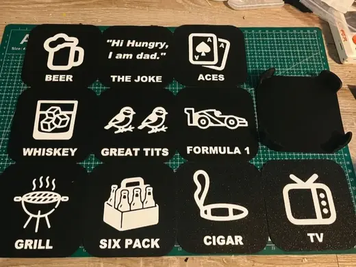 Dad's High Contrast Cards - Coaster Set