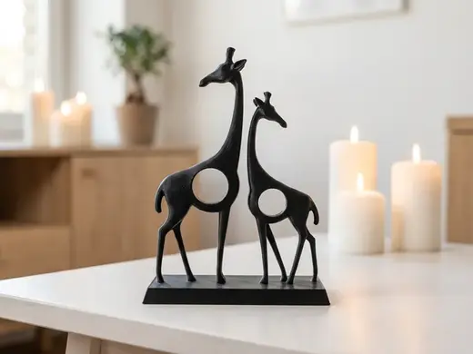 Elegant Giraffe Duo Sculpture – Modern Art