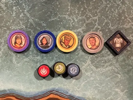 Emberheart Board Game Token Caps/Attribute Holders