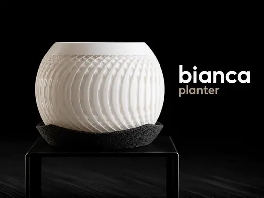 Bianca – Organic Wavy Ribbed Planter