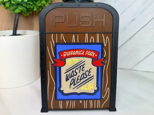 Interchangeable Cover - Trash Can - Railroad