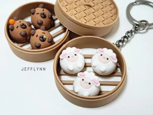 Sheep Bun Fidget Keychain (Dim Sum)