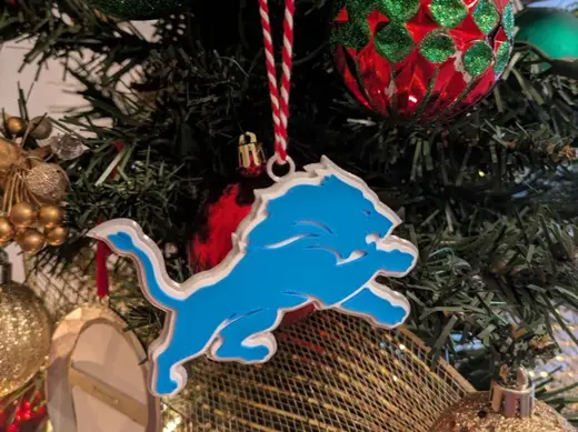 Detroit Lions Logo Christmas Ornament