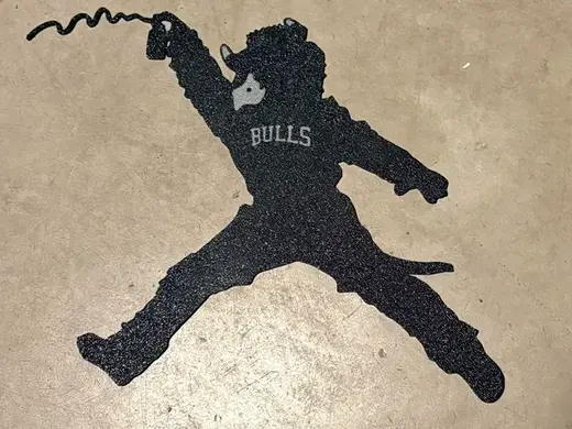Benny the Bulls Jordan Jumpman Pose Wall Art
