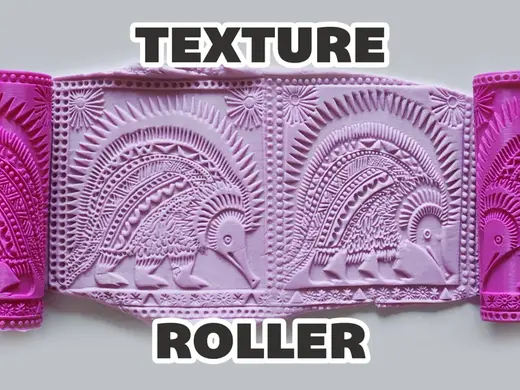Texture Roller V160 | Hedgehog Echidna Folk Art