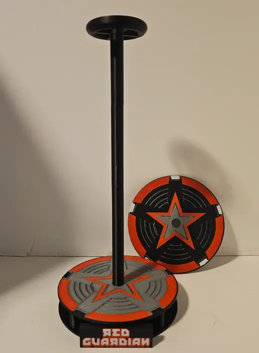 Red Guardian Helmet Stand w/changeable face plate
