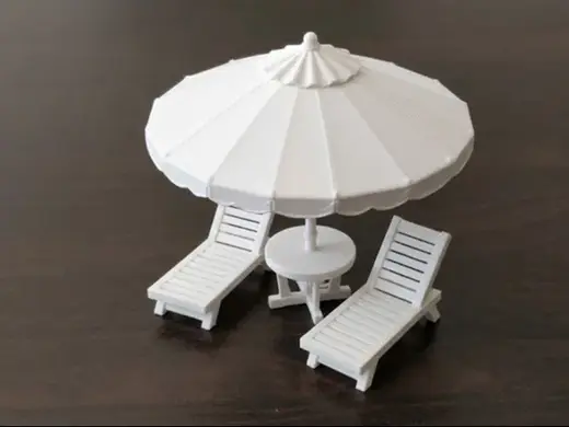 Beach Umbrella with Side Table