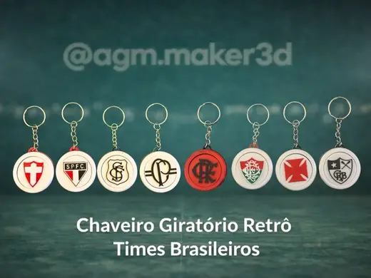 Chaveiro Giratório Retrô - Times Brasileiros
