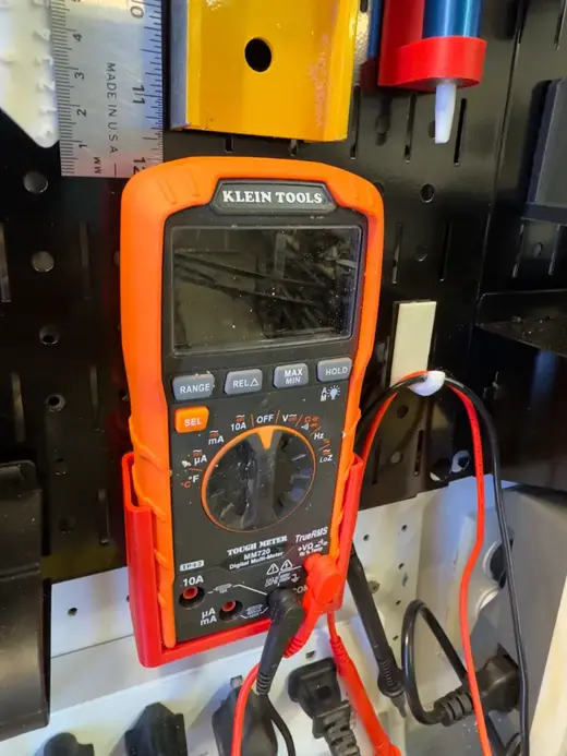 Pegboard holder for Klien Tools Multimeter
