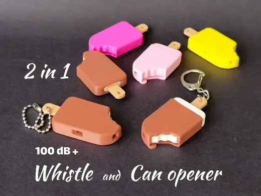 Popsicle - Whistle and Can opener - Keychian