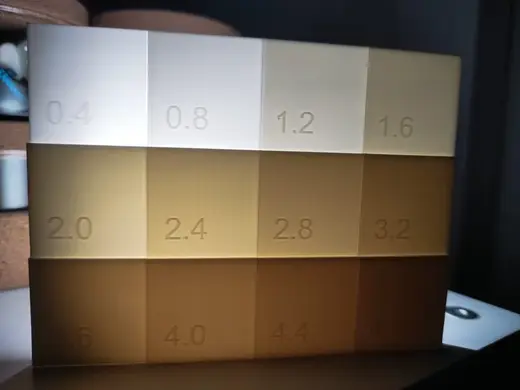 Litophane thickness test 0.4 Nozzle