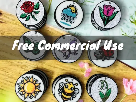 9 Nature Charms for Earrings, Pendants & Keychains