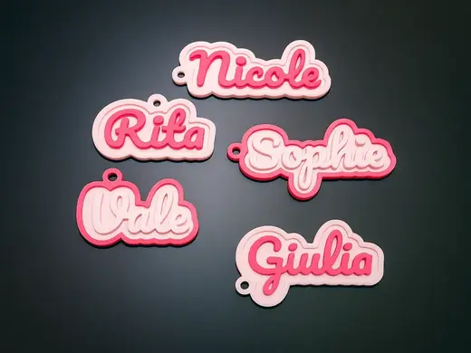 Keychain Name Customizable 3 colors