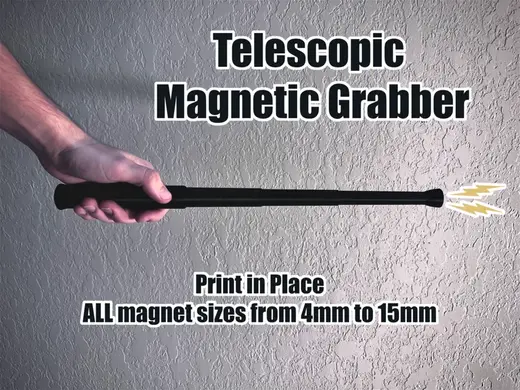 Telescopic Magnetic Grabber Arm - Print in Place!