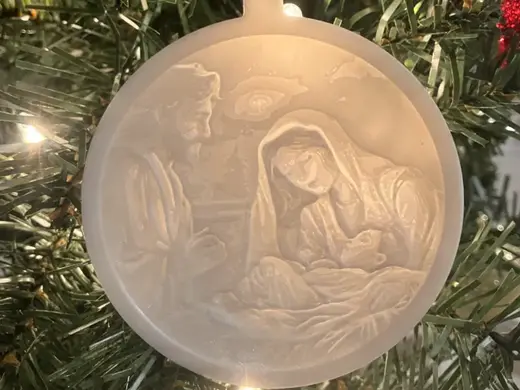 Manger Scene Lithophane Ornament