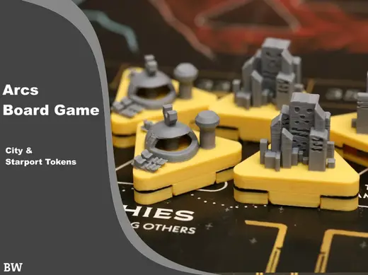 Arcs Board Game Building Tokens - City & Starport