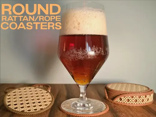 Rattan and Rope Coasters with Holder