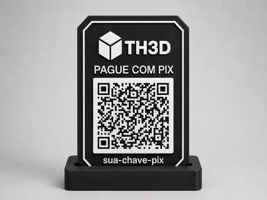 Plaquinha Pix "BRASIL" Personalizável Logo+QRCode