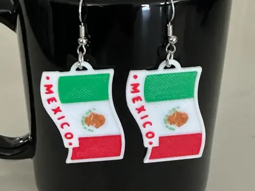 Mexico Flag Earrings