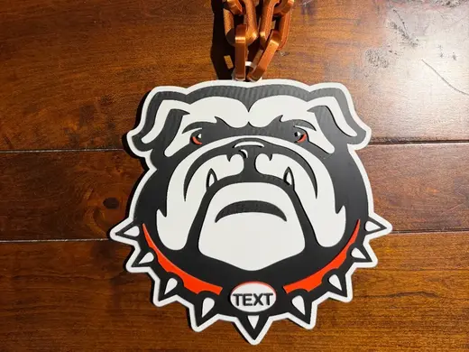 High School Bulldogs Blank/Editable Necklace Logo