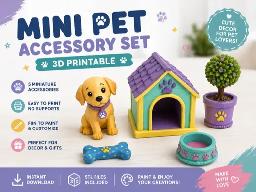 Puppy Care Set – Dollhouse Miniatures
