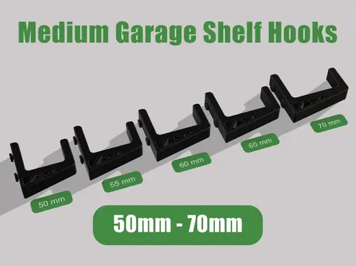 Medium Garage Shelf Hooks 50mm - 70mm
