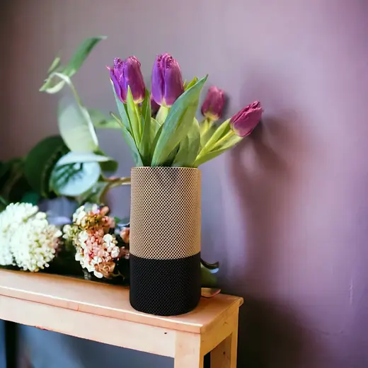 Grid Vase and Bowl