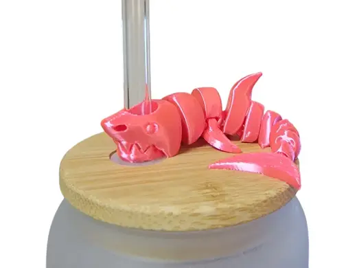 Articulated Shark Straw Topper - Fits Stanley