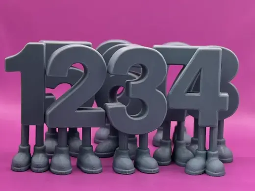 3D Printable Digits with Legs 0 to 9 Set