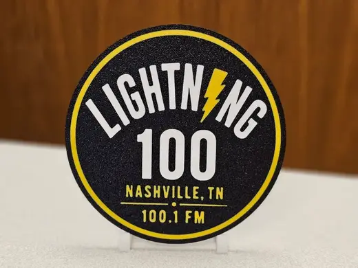 Lightning 100 Nashville Radio Station Coaster