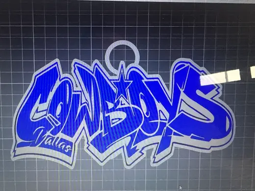 Dallas Cowboys graffiti logo chain