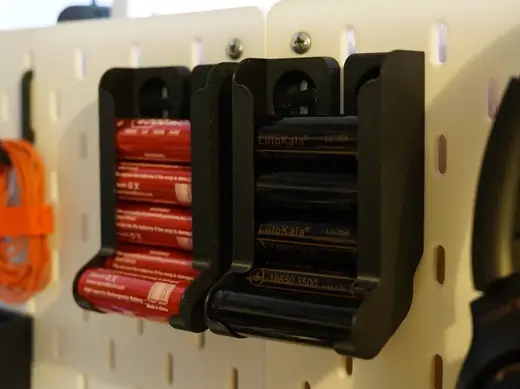 Sturdy ikea skadis 18650 battery holder