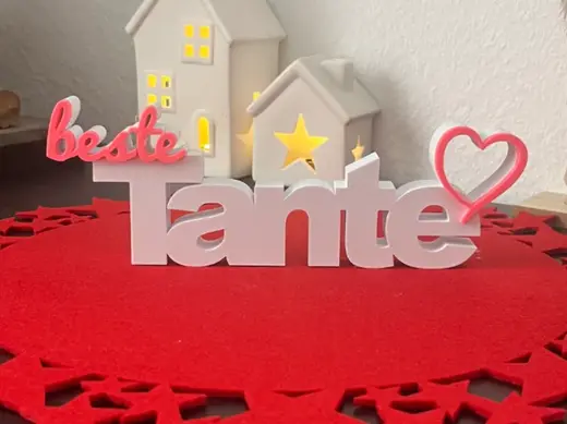Beste Tante - Persönlicher 3D-Schriftzug