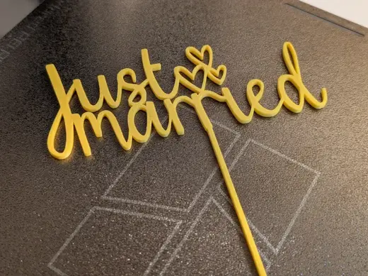 Just Married decorative cake topper