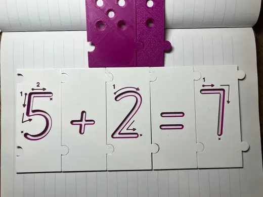 Numeral and dot math puzzle stencils