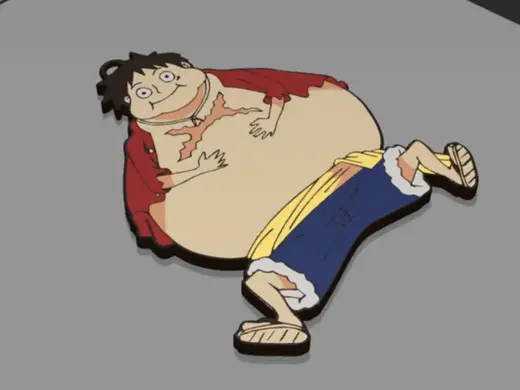 one piece 路飞吃撑