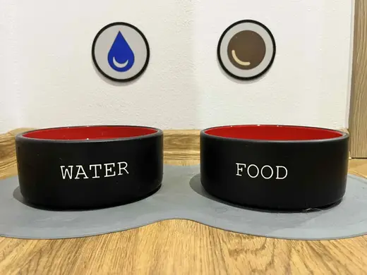 Pet Bowl Signs – Water & Food (AMS Decor)