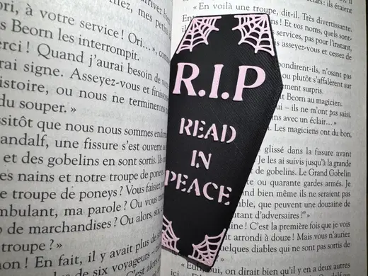 "RIP Read in Peace" Coffin Bookmark - Spooky Goth