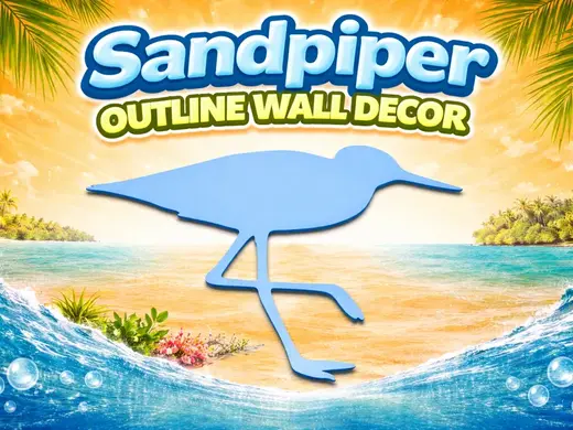 Sandpiper Wall Art – Coastal Bird Silhouette