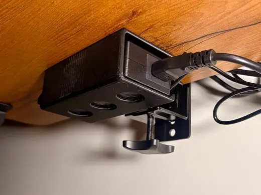 Monitor Arm Clamp Power Brick Holder