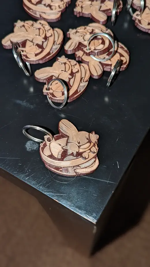 Mudkip and Lotad Keychain