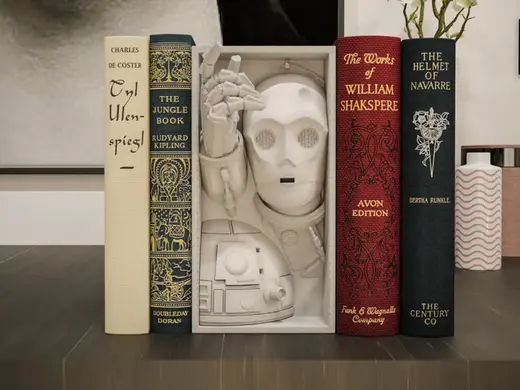 R2D2 and C3P0 Book nook and Wall mount