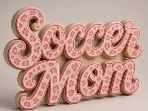 Soccer Mom Schriftzug – Retro Style Deko