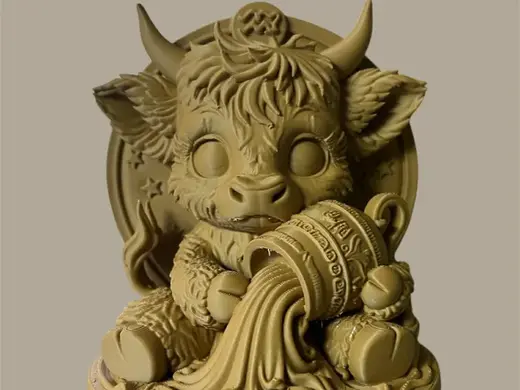 Highland Cow Zodiac Sign Aquarius