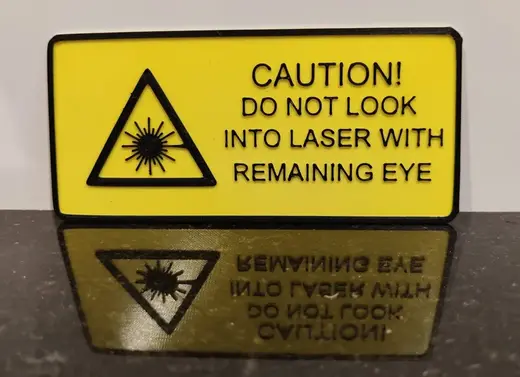 "Do not look into laser" - funny warning sign