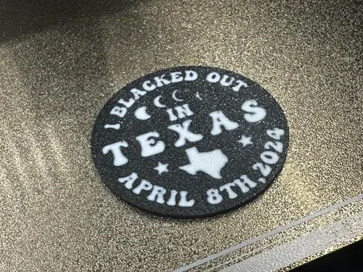 2024 Solar Eclipse - Texas - Coin Coaster Badge