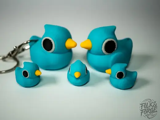 Tiny Big Eyed Bird Buddy + Keyring