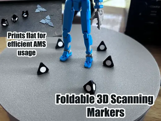 Foldable 3D Scanning Markers - Efficient AMS Print