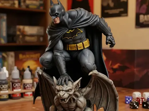 Batman Crouching on Gargoyle | Dark Knight Statue